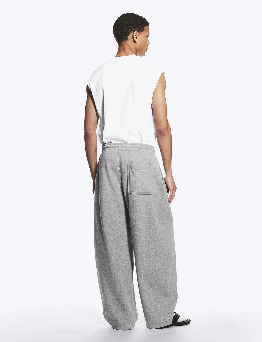 Weekday - Loose Pleated Sweatpants - shop by occasion - grey melange - 4
