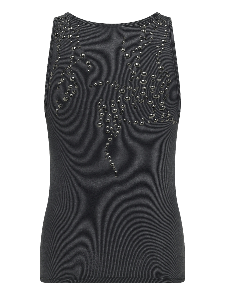 Weekday - Studded tank top - tanktops - grey dark - 1
