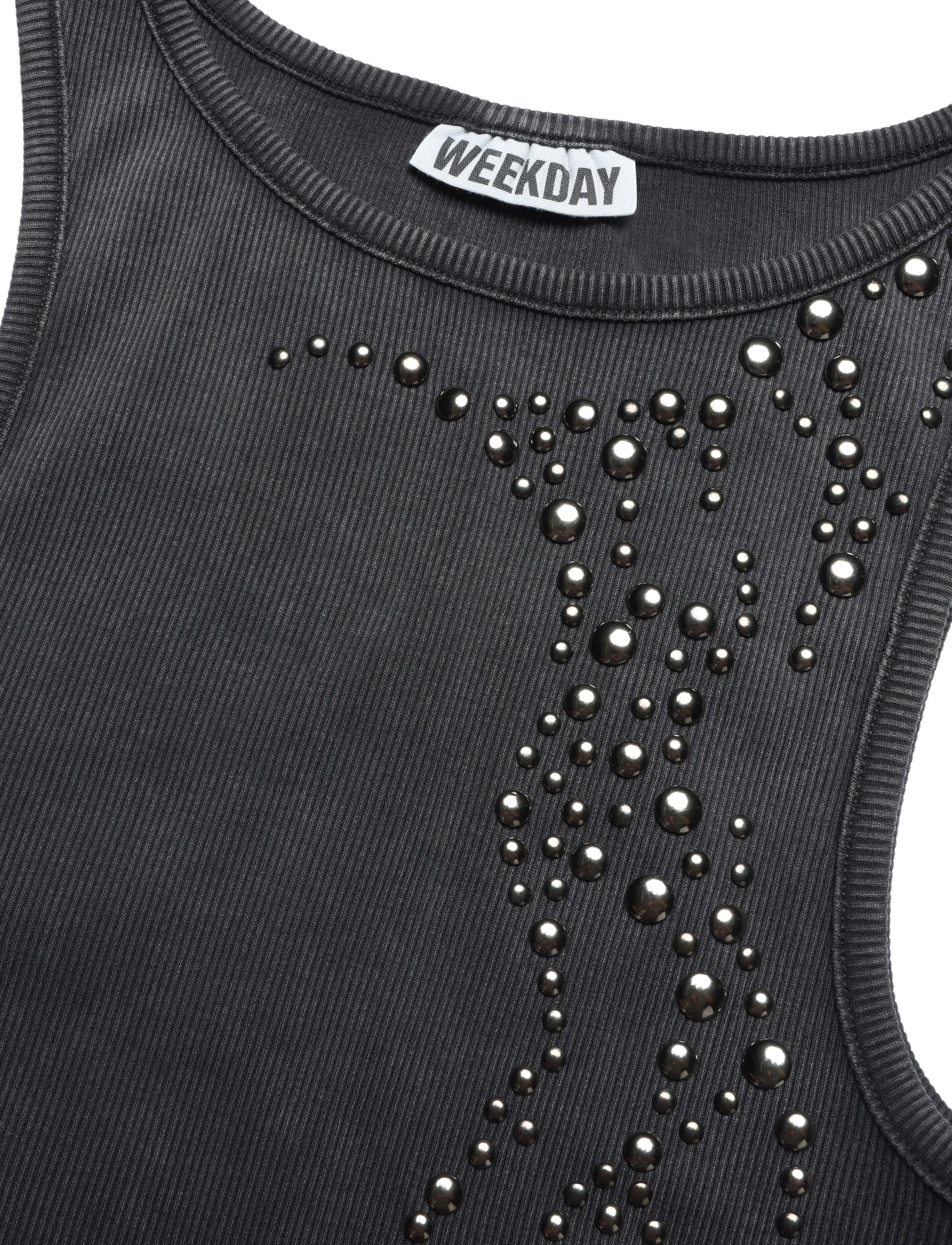 Weekday - Studded tank top - varrukateta topid - grey dark - 2