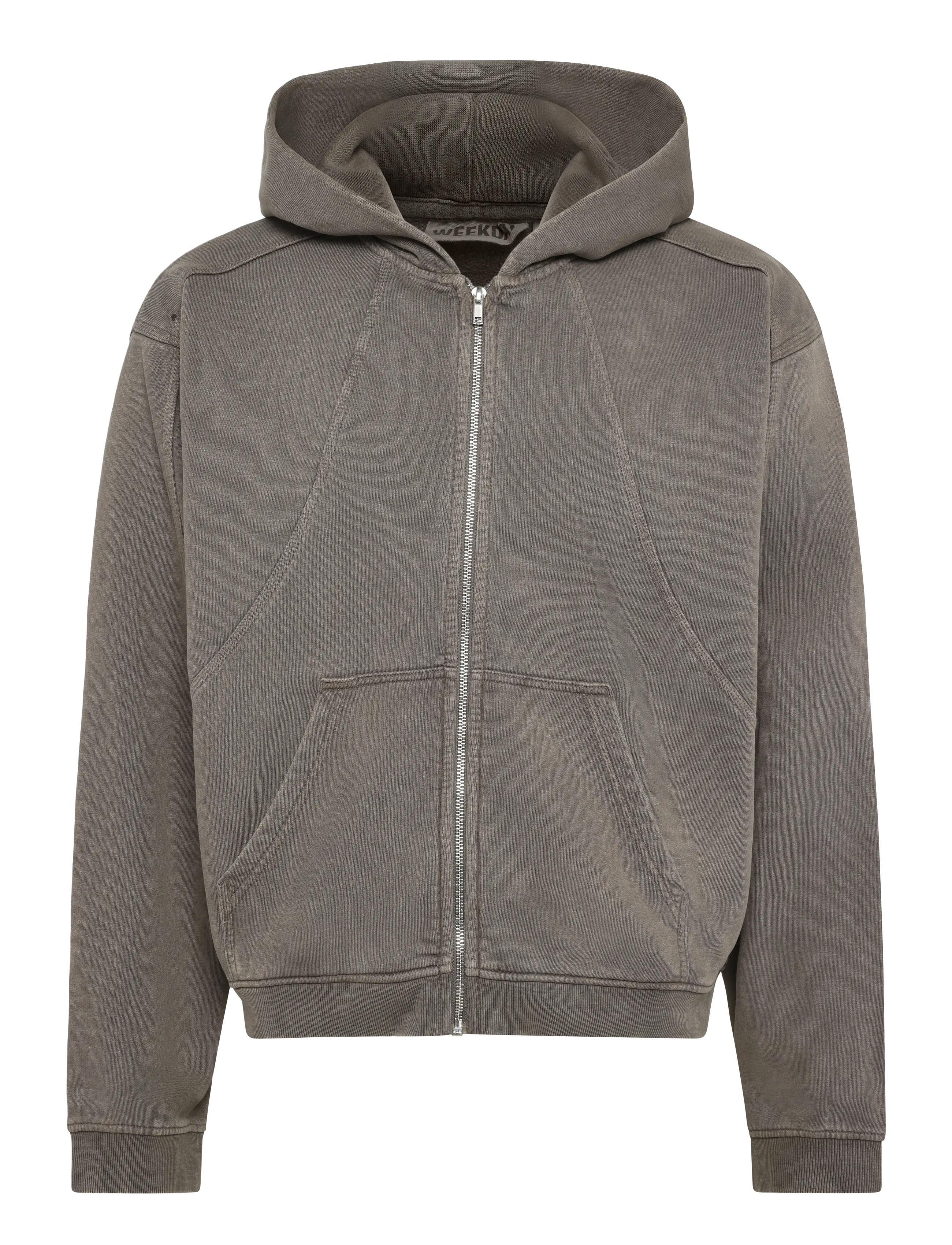 Weekday Boxy Zip Hoodie - Clothing - GREY DARK / grey