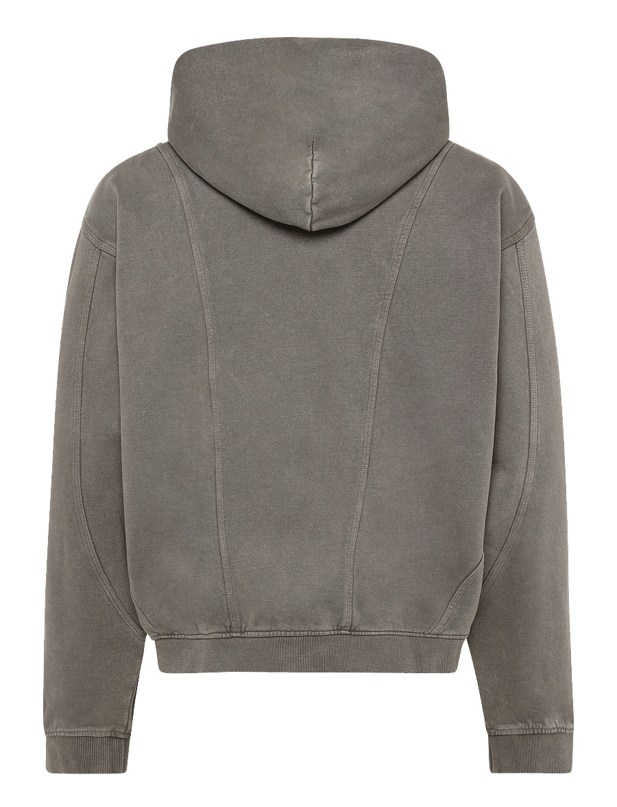 Weekday - Boxy Zip Hoodie - hoodies - grey dark - 1