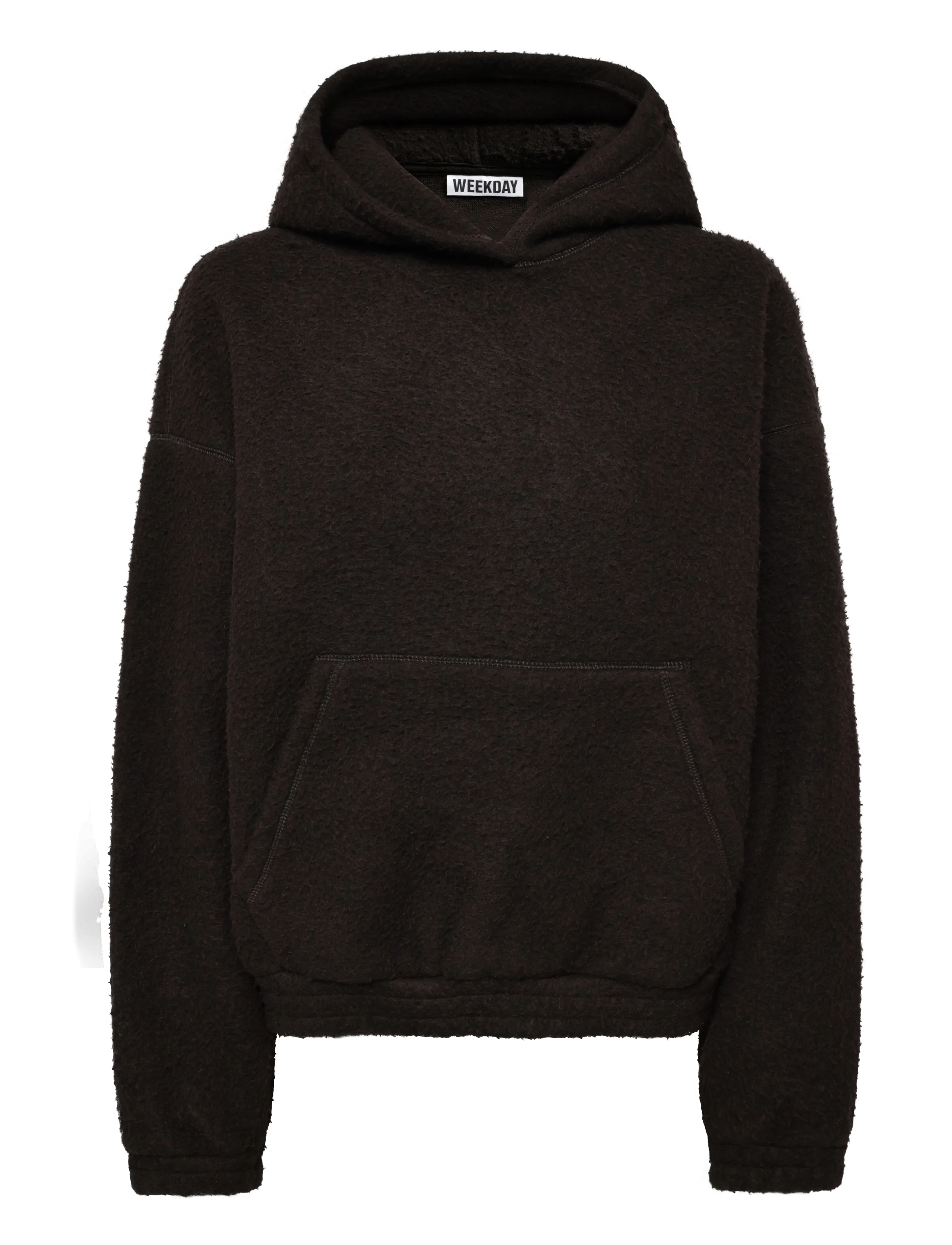 Weekday Sadie Woolblend Hoodie - Mode trends - DARK BROWN / brown