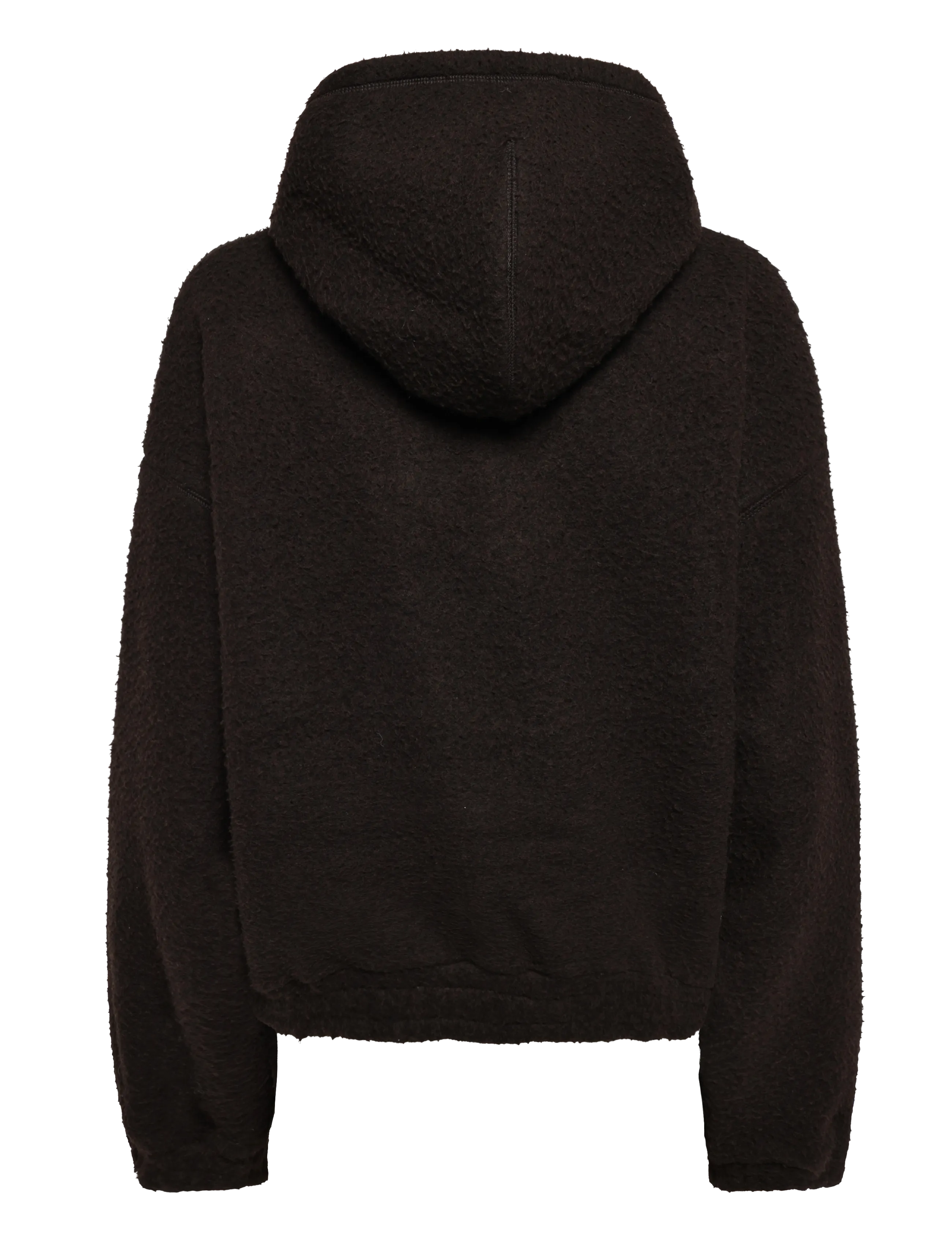 Weekday - Sadie Woolblend Hoodie - hættetrøjer - dark brown - 1