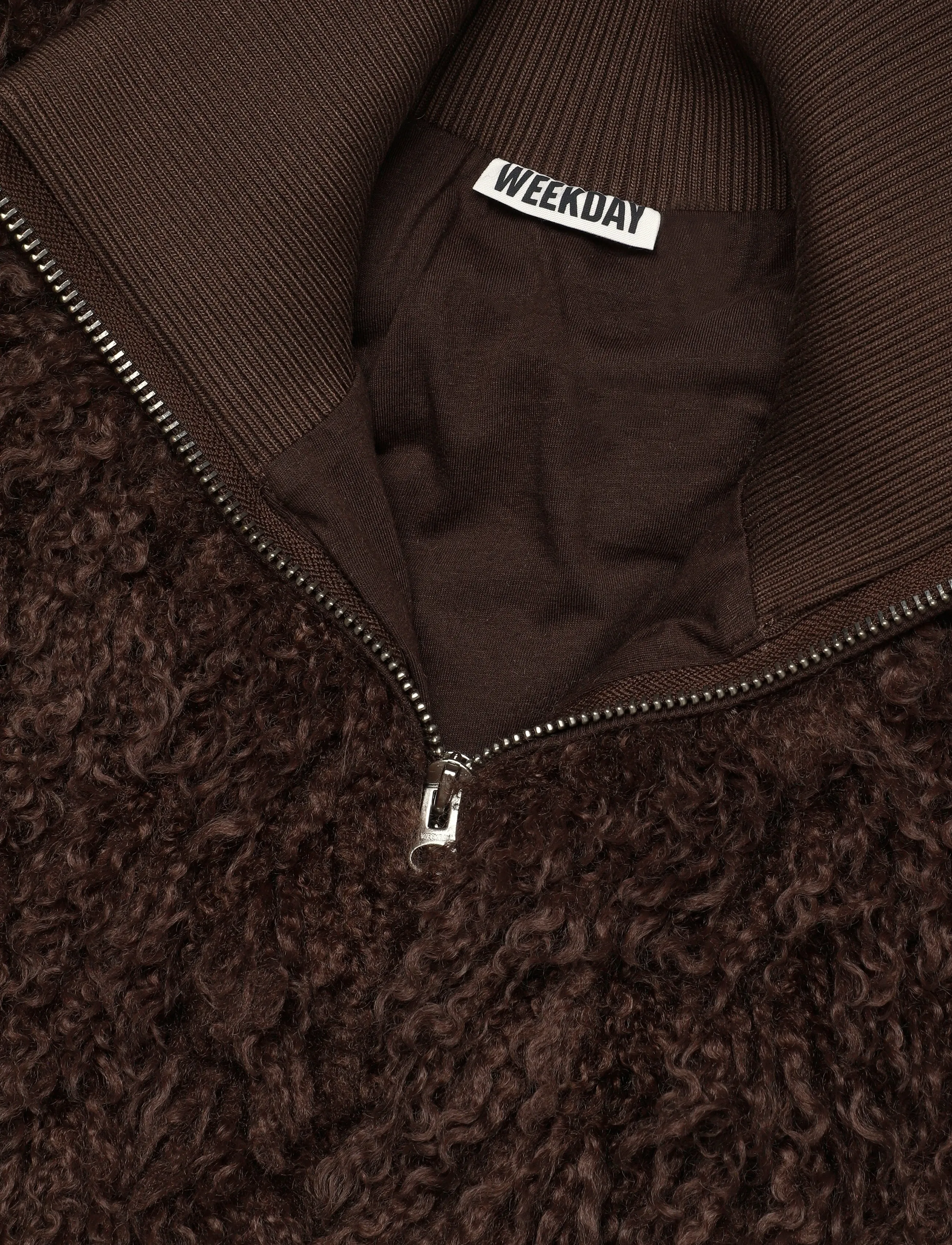 Weekday - Faux fur jacket - brown dark - 2