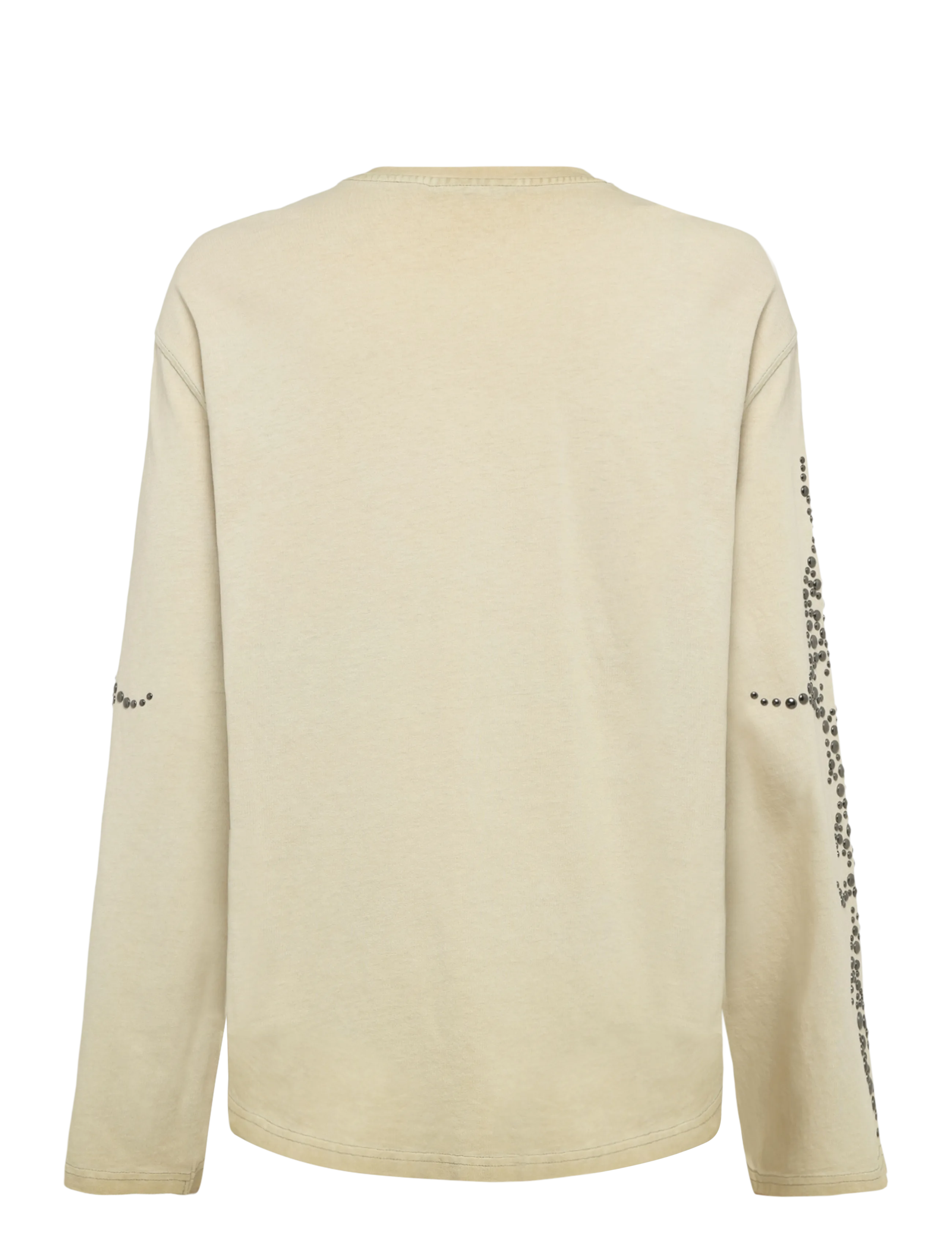 Weekday - Oversized Graphic Long-Sleeved T-shirt - långärmade toppar - beige medium dusty - 1