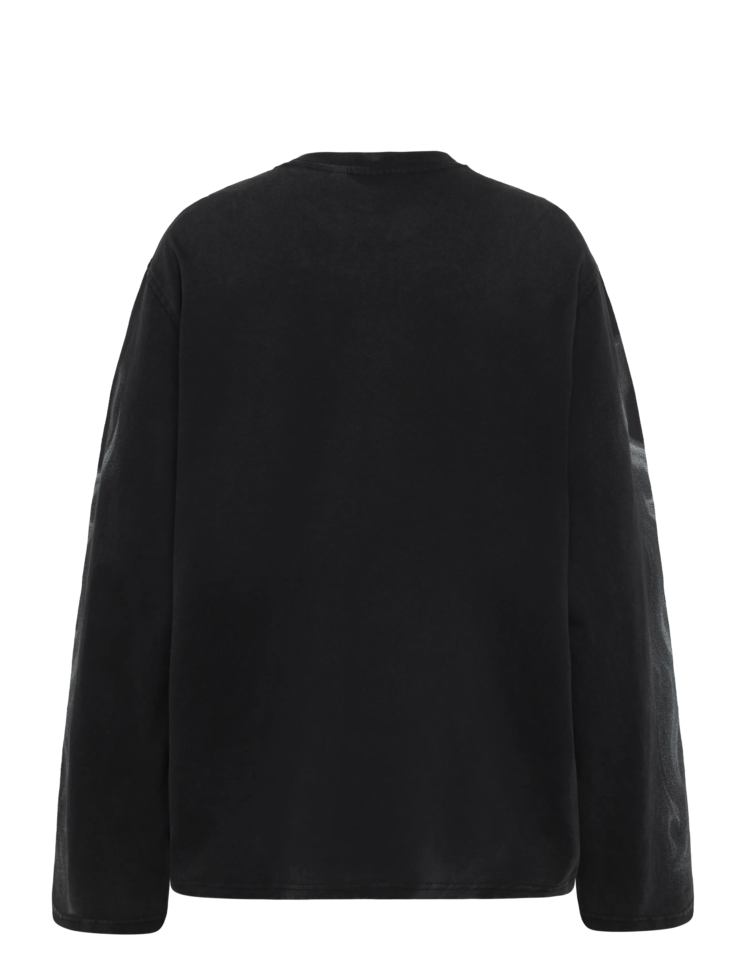 Weekday - Oversized Graphic Long-Sleeved T-shirt - langærmede toppe - black - 1