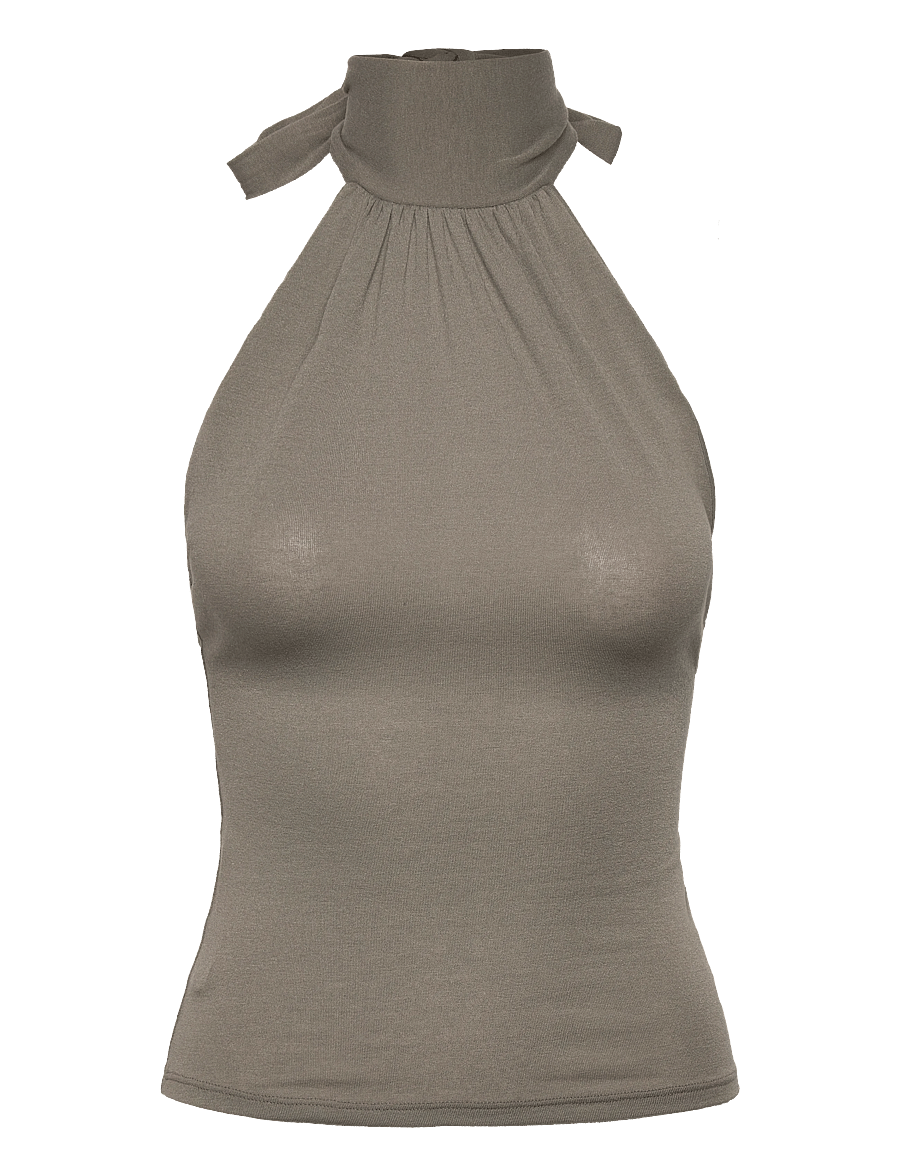 Weekday - Halterneck Top - tanktops - grey - 0