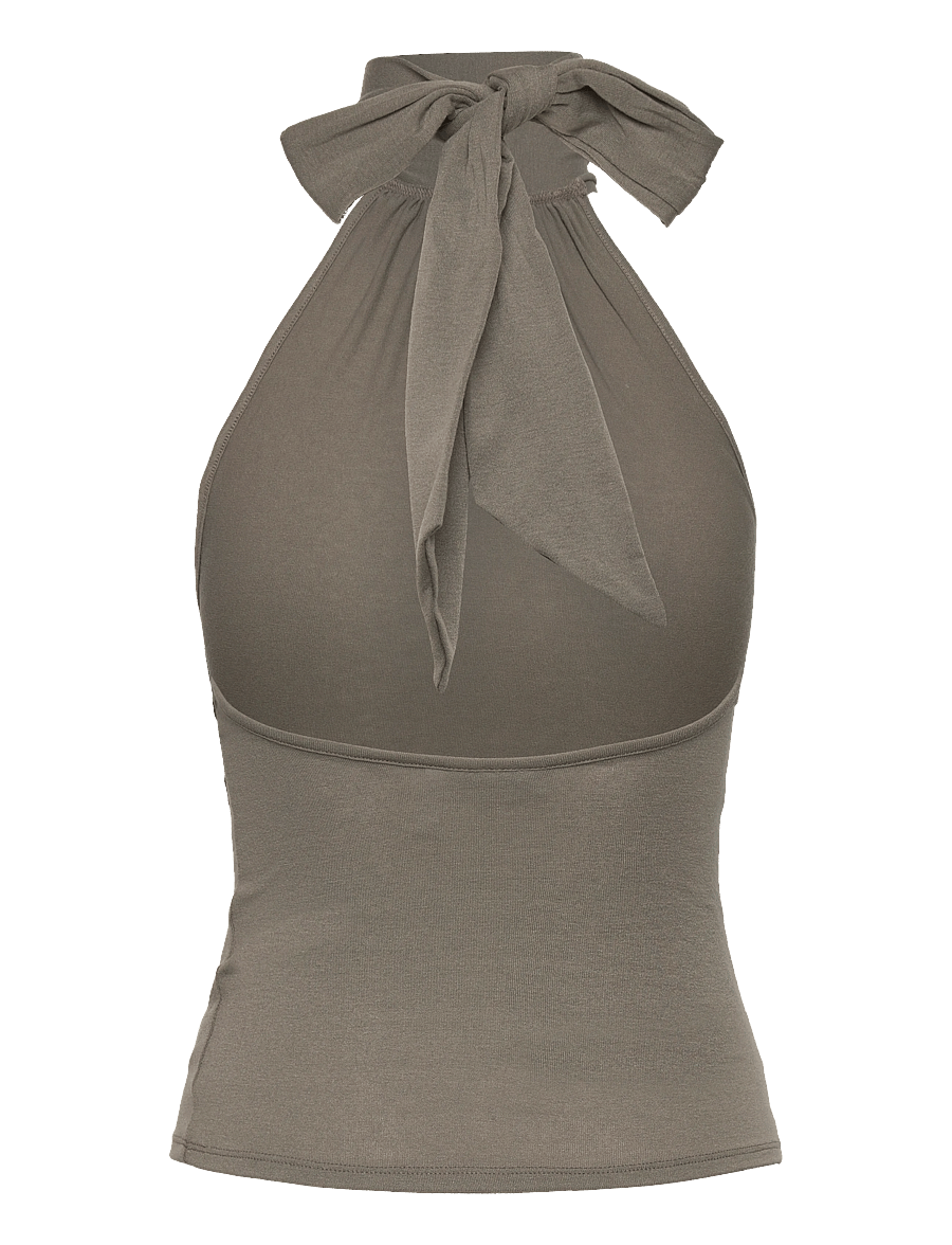Weekday - Halterneck Top - tanktops - grey - 1