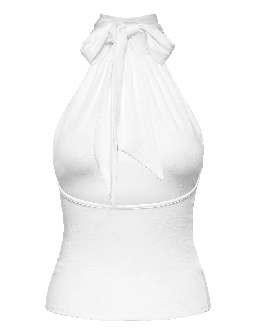 Weekday - Halterneck Top - sleeveless tops - white - 1