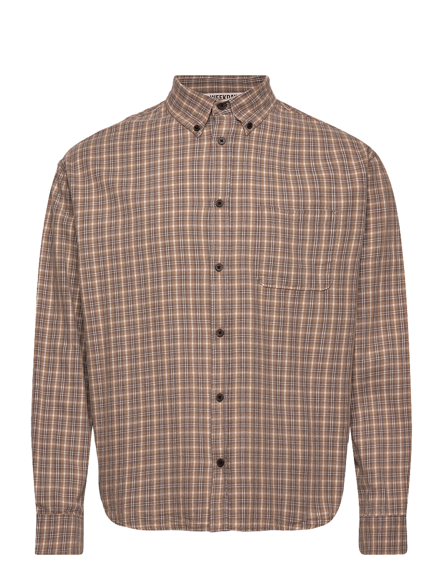 Weekday - Lloyd Loose Fit Flannel Shirt - flannel-skjorter - dusty mole - 0