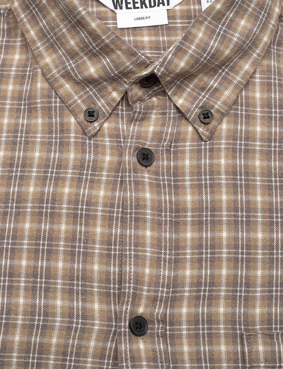 Weekday - Lloyd Loose Fit Flannel Shirt - flannel-skjorter - dusty mole - 2