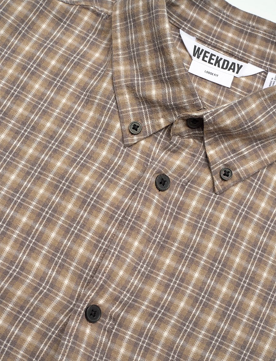 Weekday - Lloyd Loose Fit Flannel Shirt - flannel-skjorter - dusty mole - 3