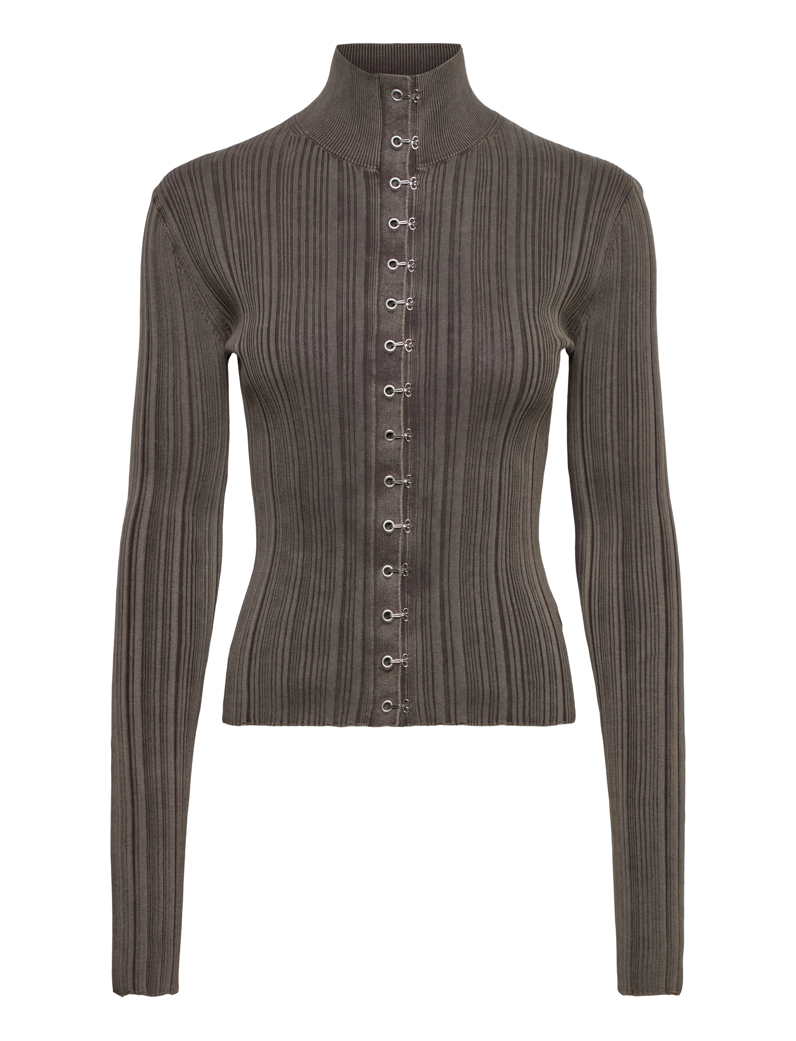 Weekday Ribbed fitted cardigan - Weekday - DARK GREY / grey