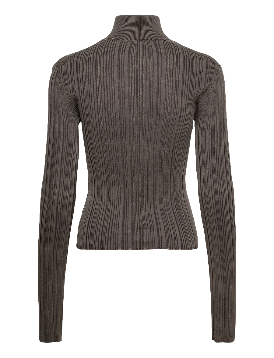 Weekday - Ribbed fitted cardigan - kardiganid - dark grey - 1