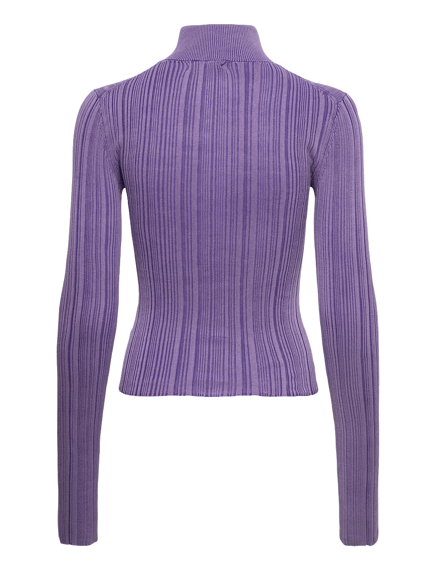 Weekday - Ribbed fitted cardigan - koftor - purple wash - 1