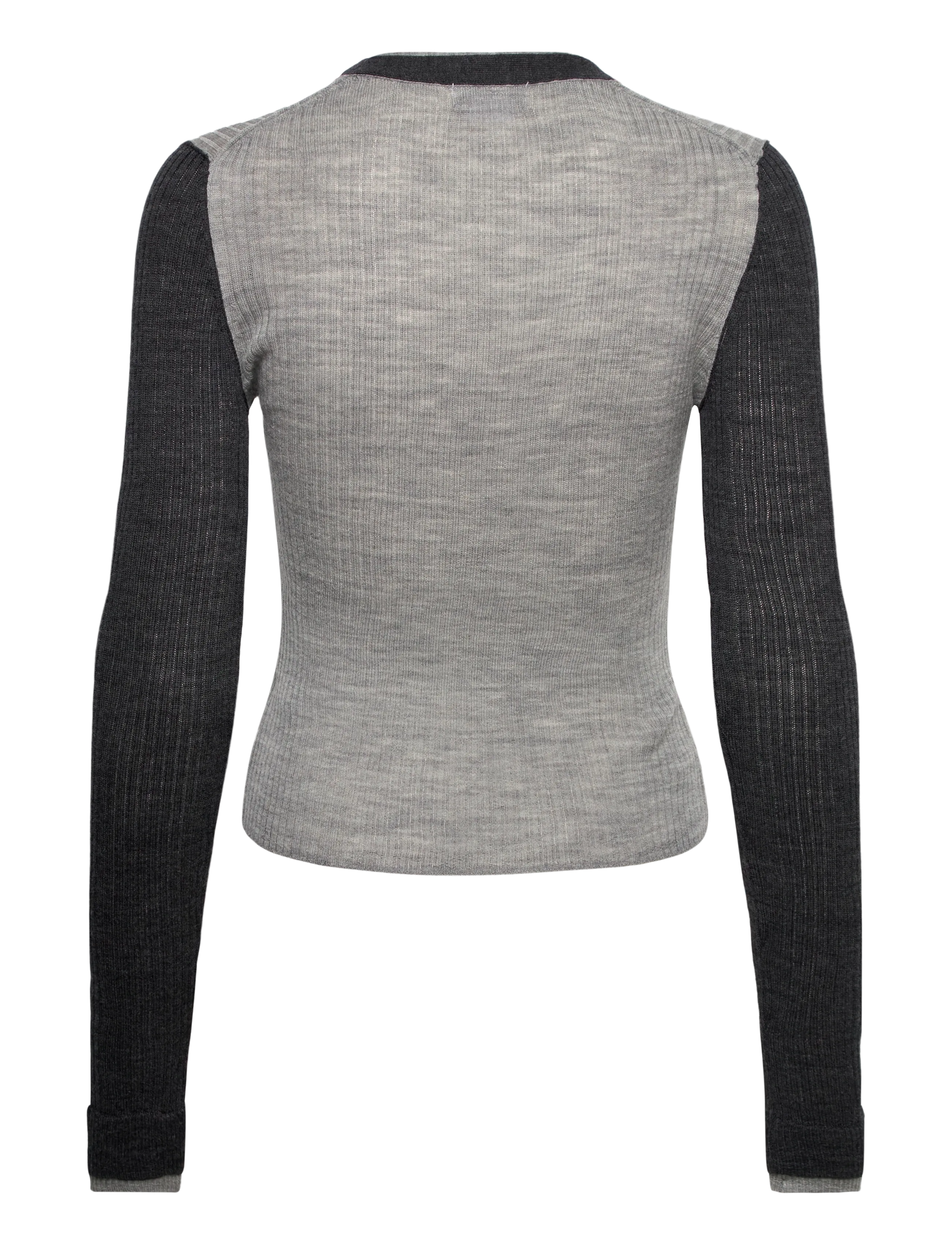 Weekday - V-neck merino cardigan - strickjacken - grey melange contrast - 1
