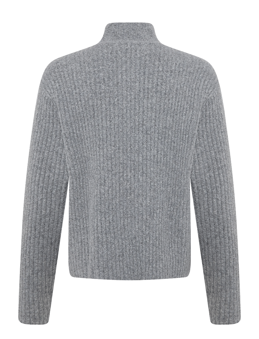 Weekday - Davos Half-zip Woolblend Sweather - halfzip strik - grey melange - 1