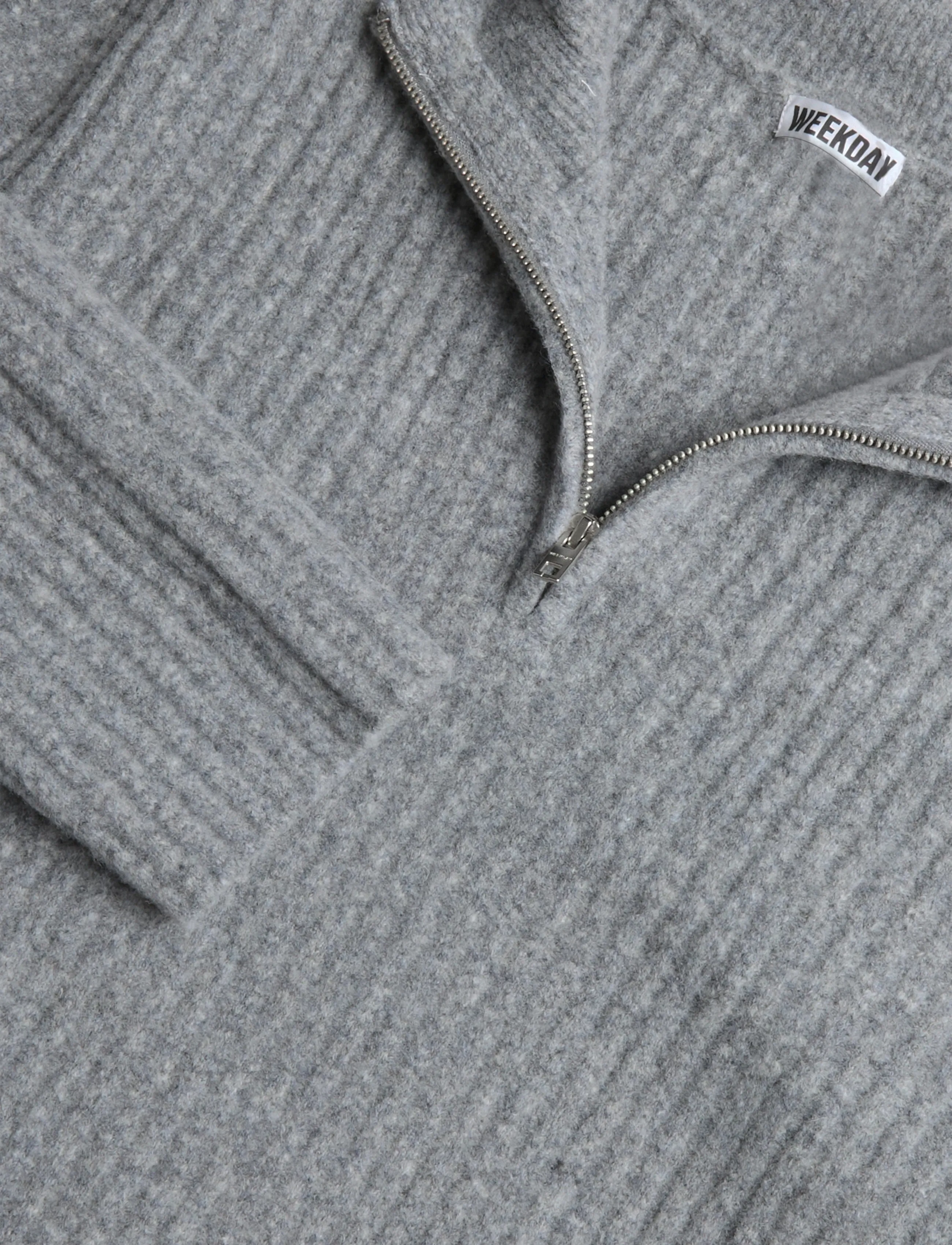 Weekday - Davos Half-zip Woolblend Sweather - halfzip strik - grey melange - 2