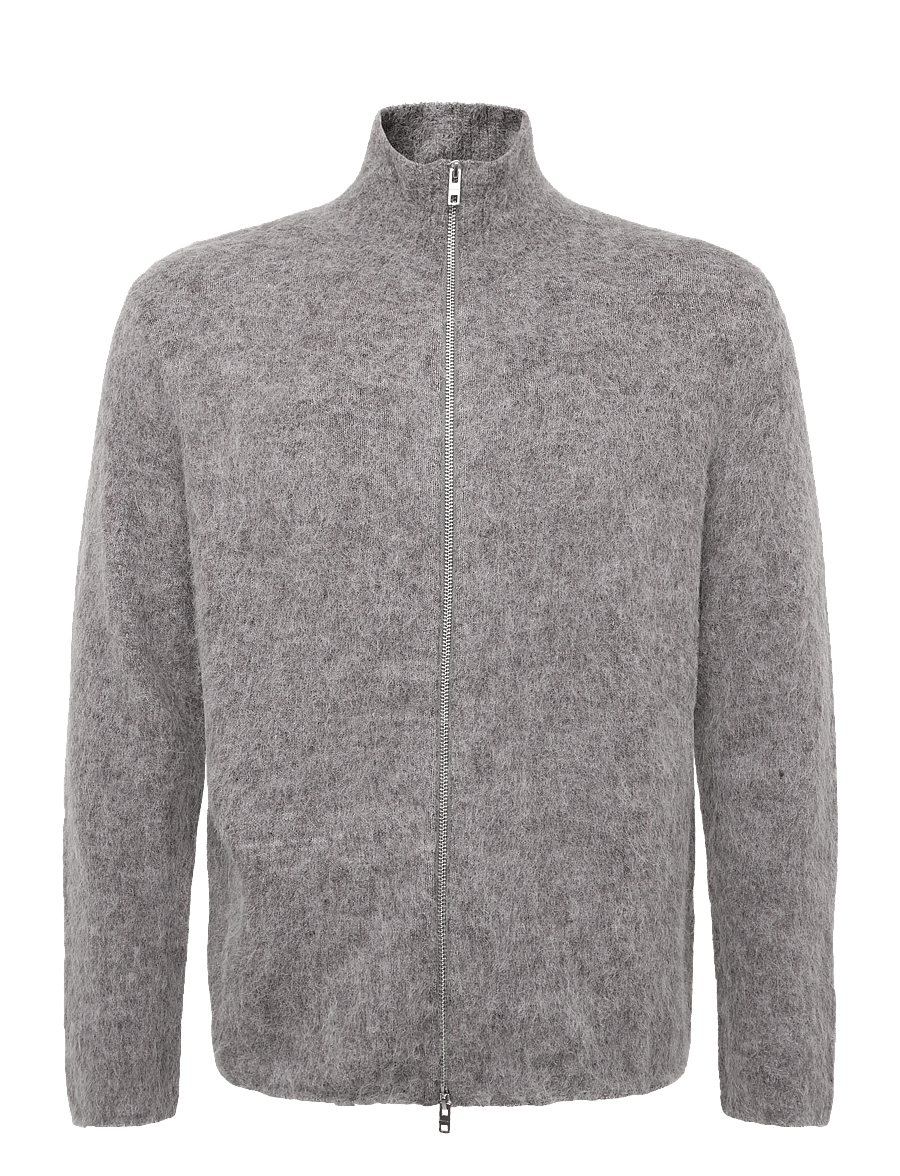 Weekday - Premium Alpaca Marley - pullover mit durchgehendem reißverschluss - brown - 0