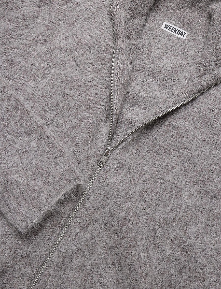 Weekday - Premium Alpaca Marley - pullover mit durchgehendem reißverschluss - brown - 2