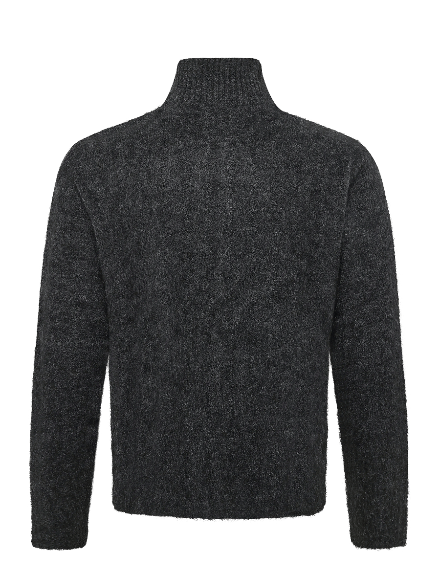Weekday - Premium Alpaca Marley - pullover mit durchgehendem reißverschluss - dark grey - 1