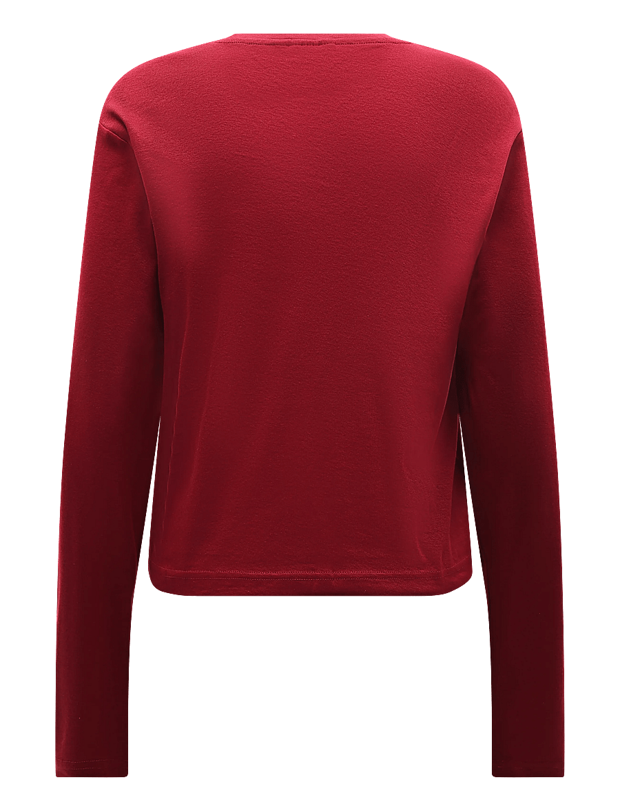 Weekday - Niki Long Sleeve T-shirt - langärmlige tops - cherry red - 1