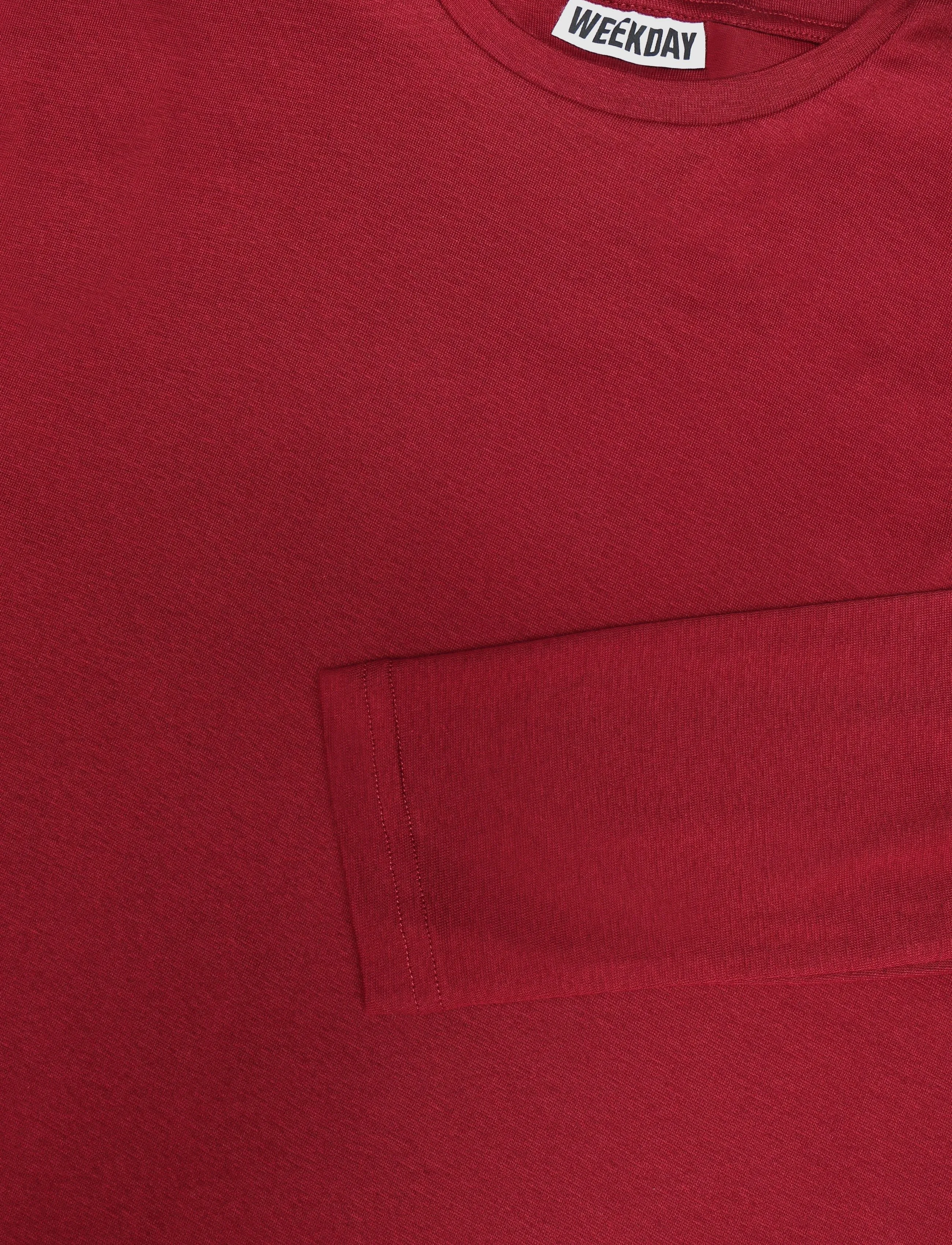 Weekday - Niki Long Sleeve T-shirt - langärmlige tops - cherry red - 2