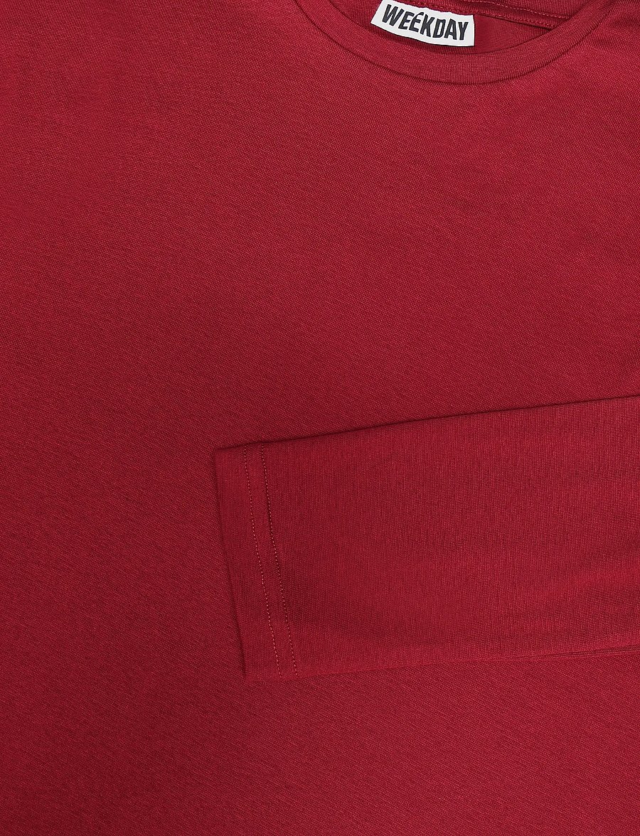Weekday - Niki Long Sleeve T-shirt - langärmlige tops - cherry red - 2