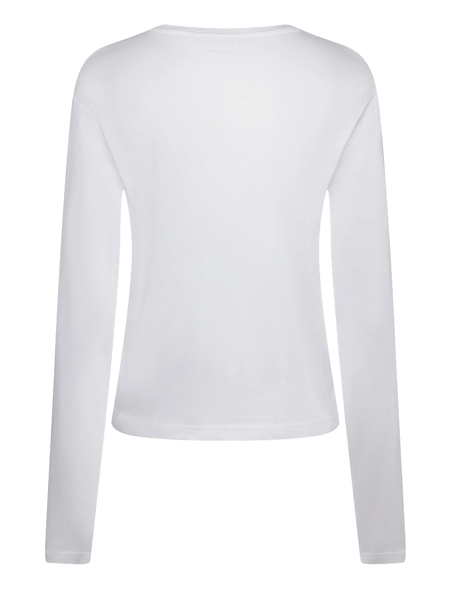 Weekday - Niki Long Sleeve T-shirt - langærmede toppe - white light - 1