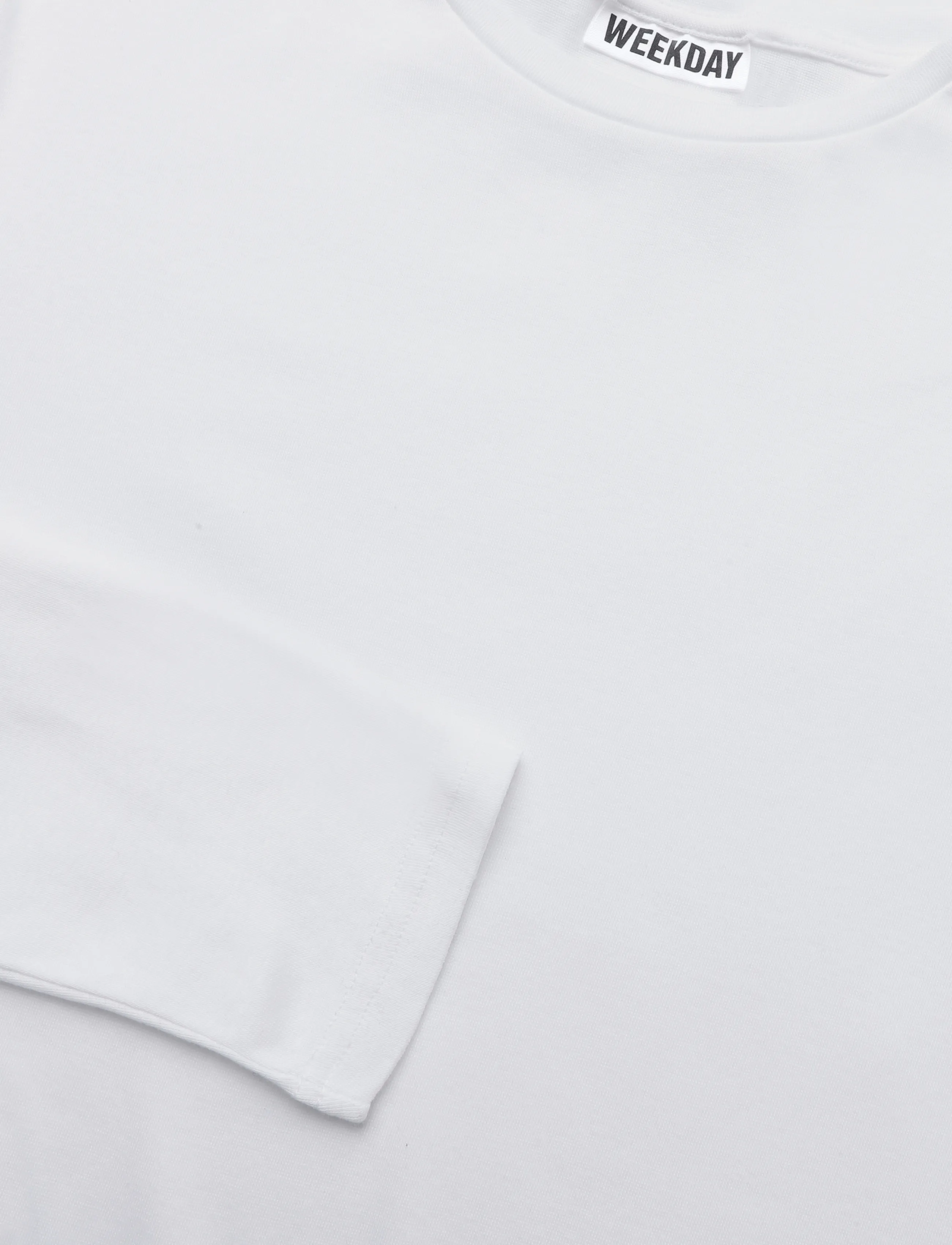 Weekday - Niki Long Sleeve T-shirt - långärmade toppar - white light - 2