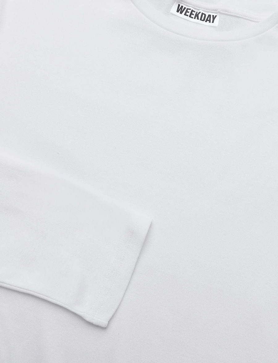 Weekday - Niki Long Sleeve T-shirt - langærmede toppe - white light - 2