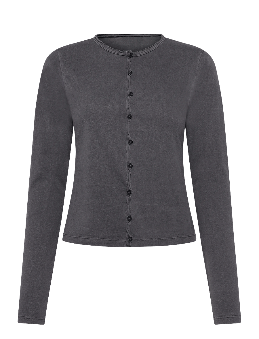 Weekday - Slim jersey cardigan - koftor - dark grey - 0