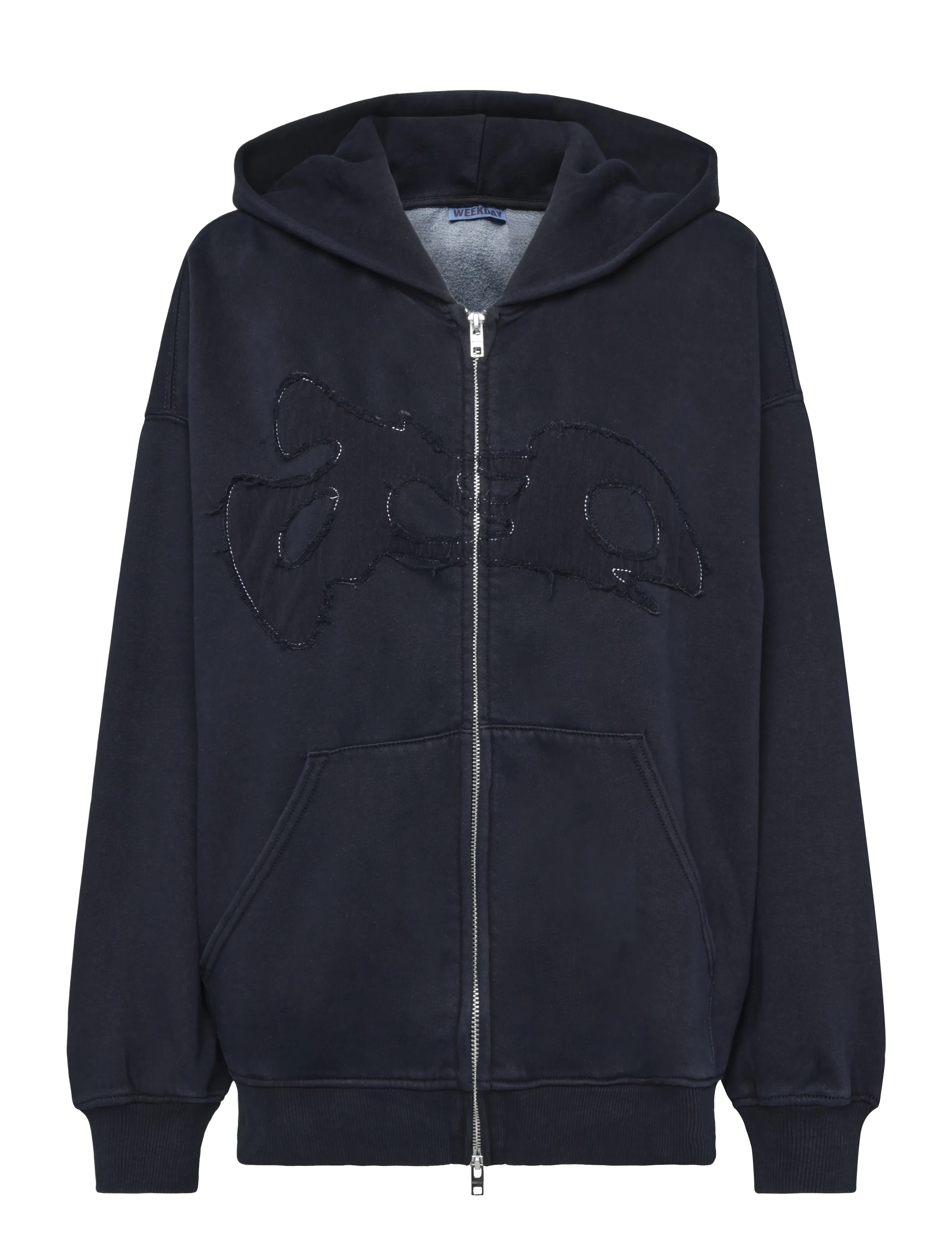 Weekday Tony Topstich Hoodie - Sweatshirts & Kapuzenpullover - NAVY EMROIDERED COLD WASH / navy