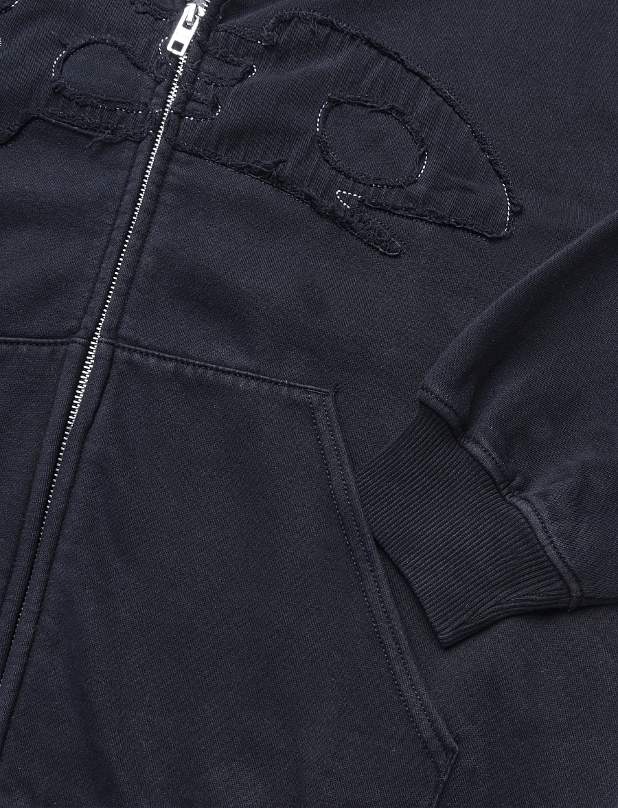 Weekday - Tony Topstich Hoodie - hoodies - navy emroidered cold wash - 3