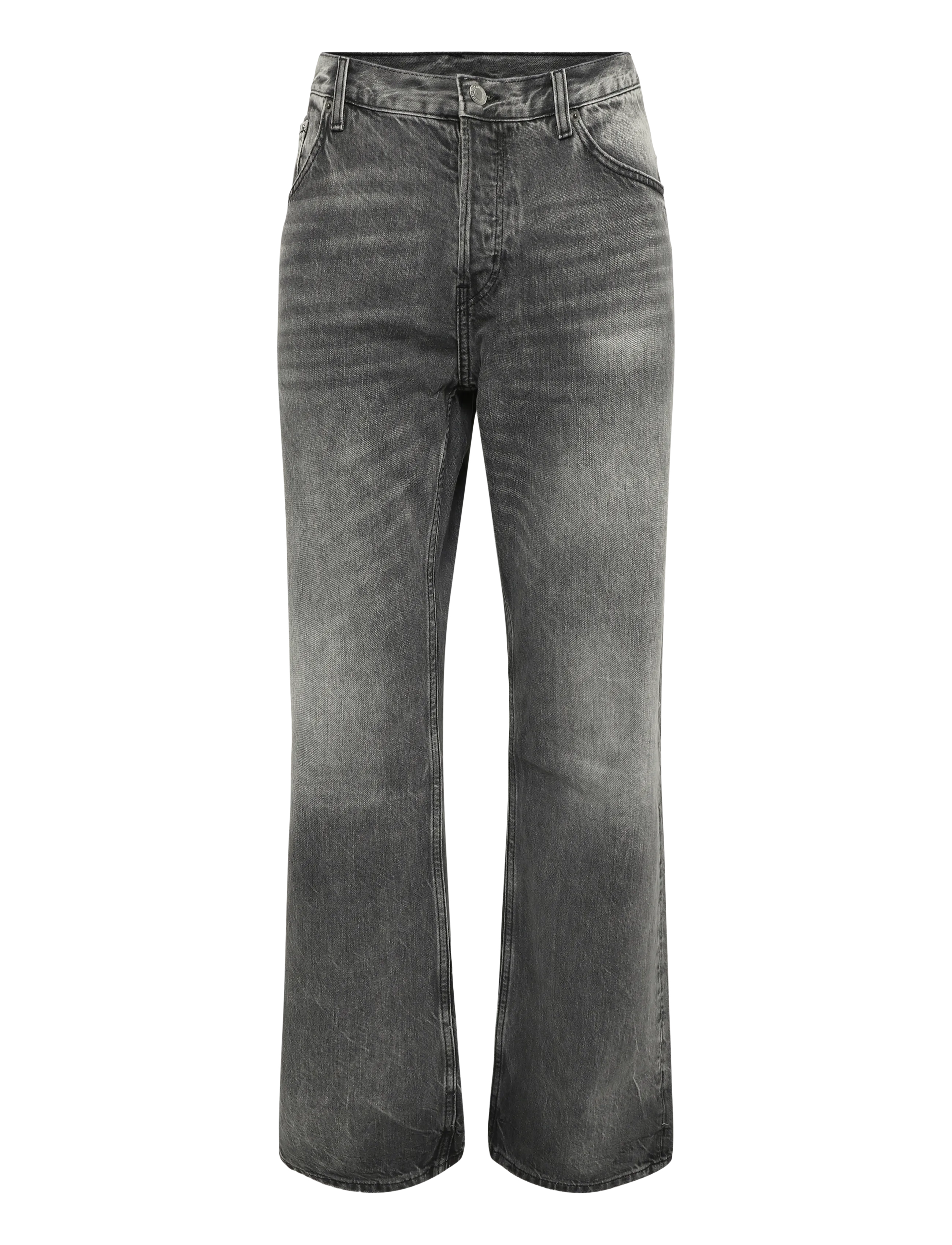 Weekday Space Mid Rise Relaxed Straight Jeans - Weekday - ALIEN BLACK / black