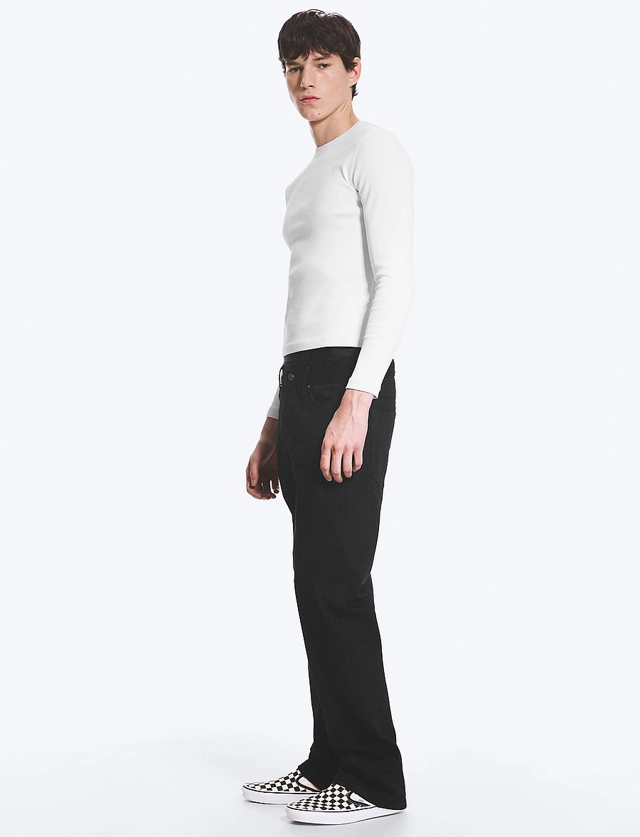 Weekday - Space Mid Rise Relaxed Straight Jeans - regular piegriezuma džinsi - black rinse - 3