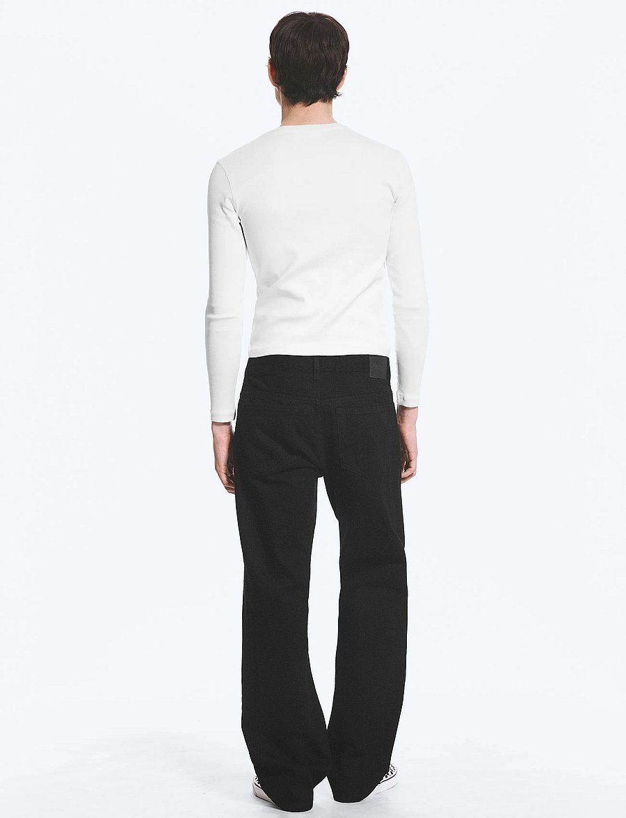 Weekday - Space Mid Rise Relaxed Straight Jeans - regular piegriezuma džinsi - black rinse - 4