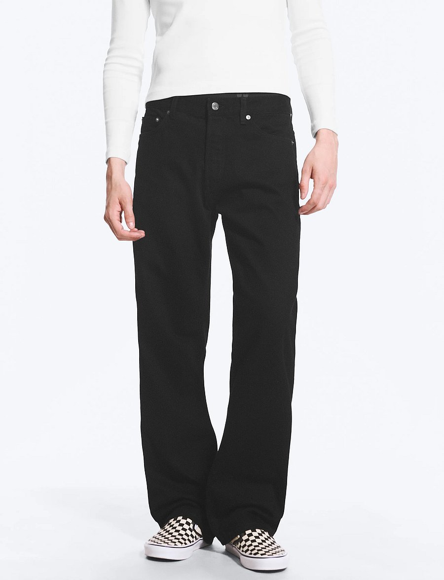 Weekday - Space Mid Rise Relaxed Straight Jeans - regular piegriezuma džinsi - black rinse - 5