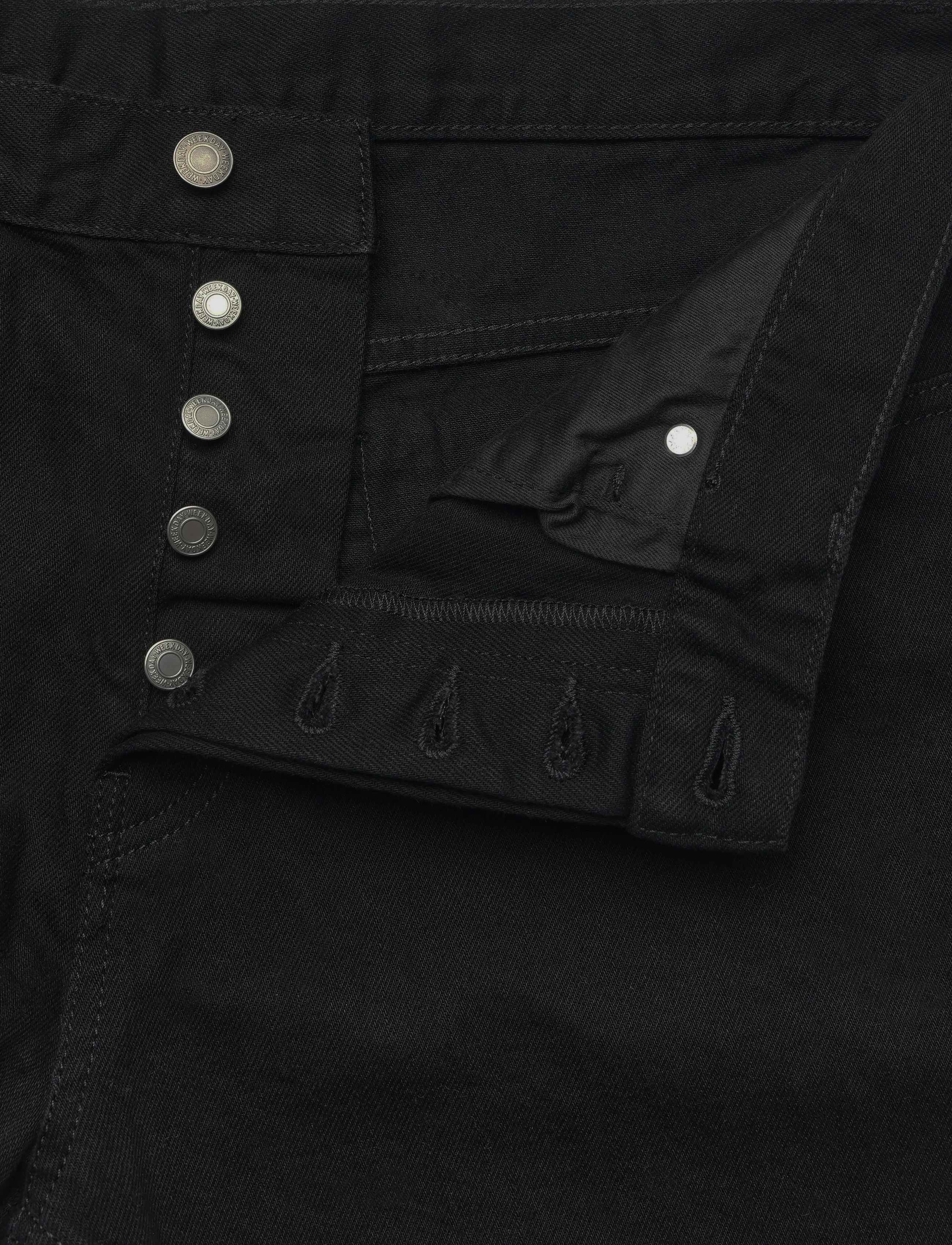 Weekday - Space Mid Rise Relaxed Straight Jeans - black rinse - 3