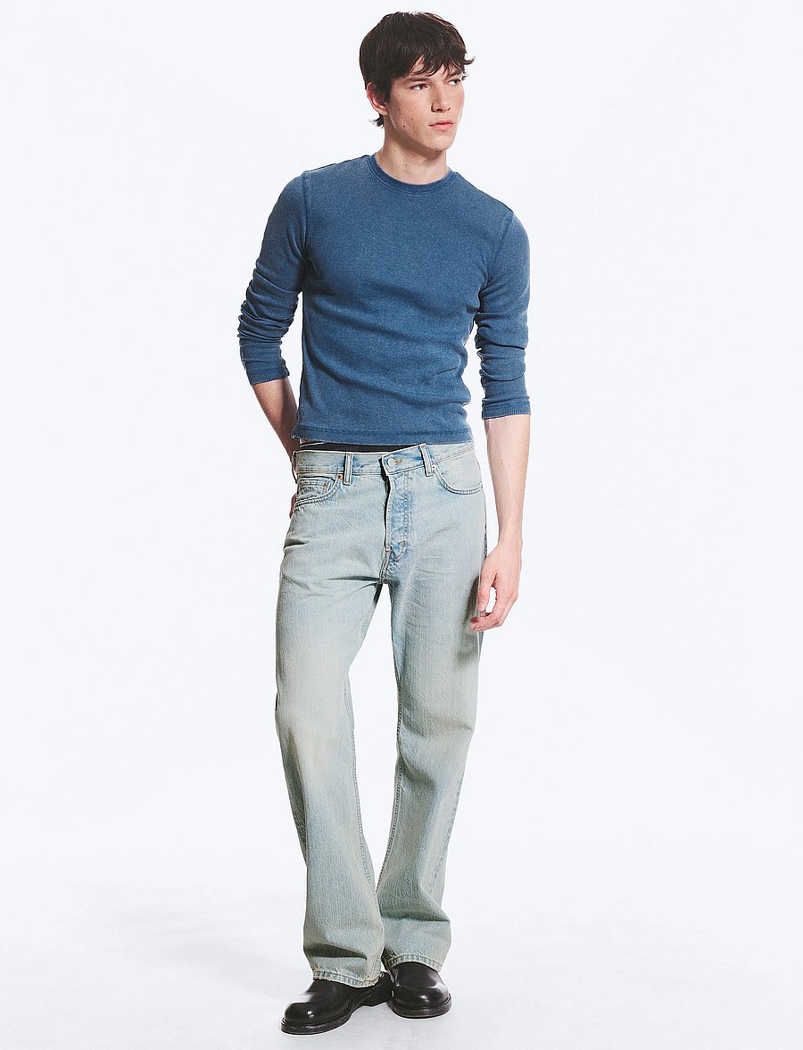 Weekday - Space Mid Rise Relaxed Straight Jeans - normale jeans - blaze blue - 0