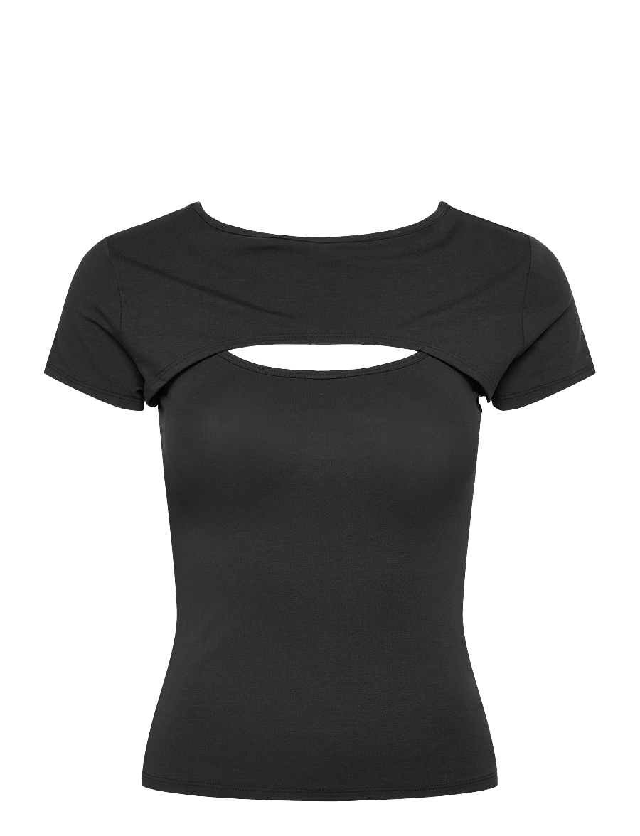 Weekday - Bolero Short Sleeve Top - t-särgid - dark grey - 0