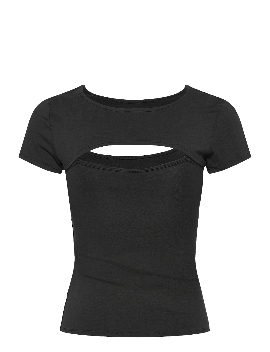Weekday - Bolero Short Sleeve Top - t-särgid - dark grey - 1