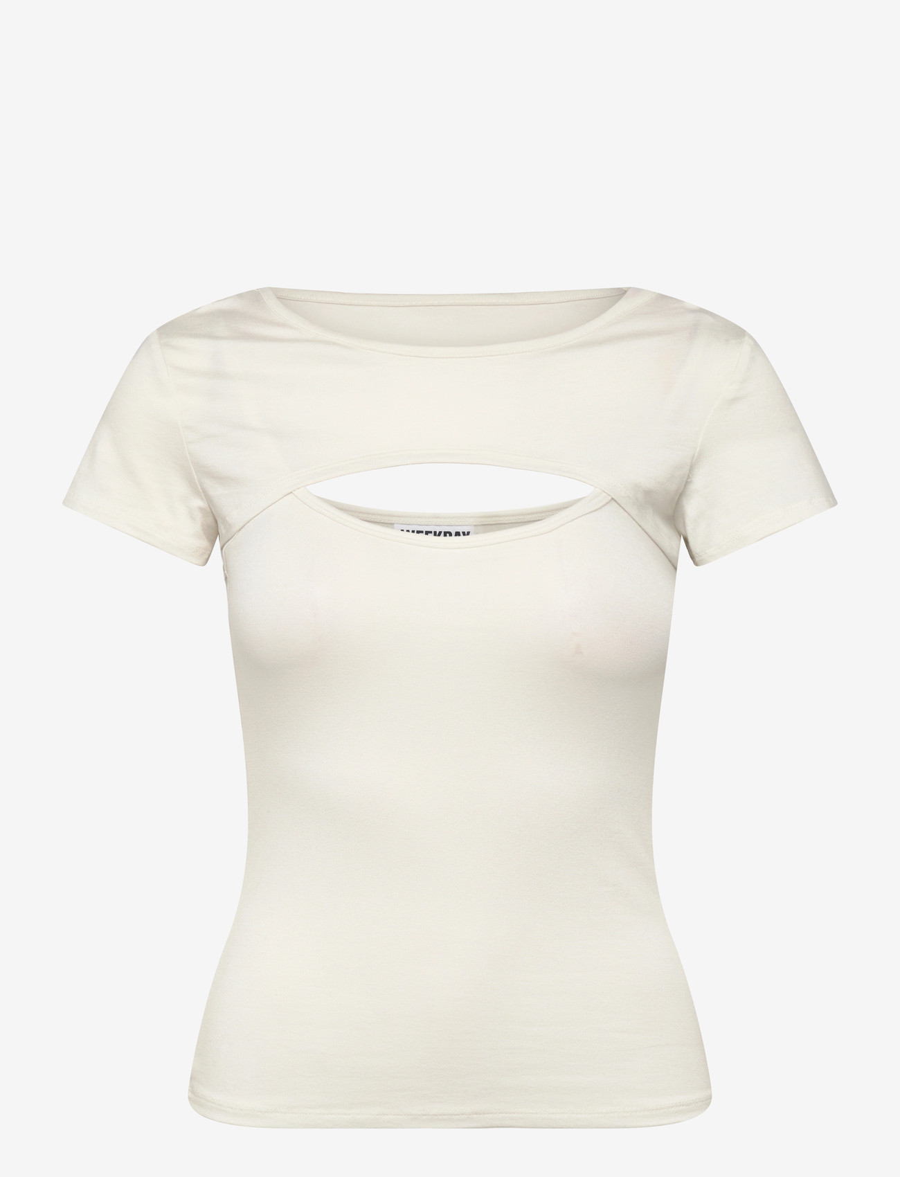 Weekday - Bolero Short Sleeve Top - t-shirts - off white - 0