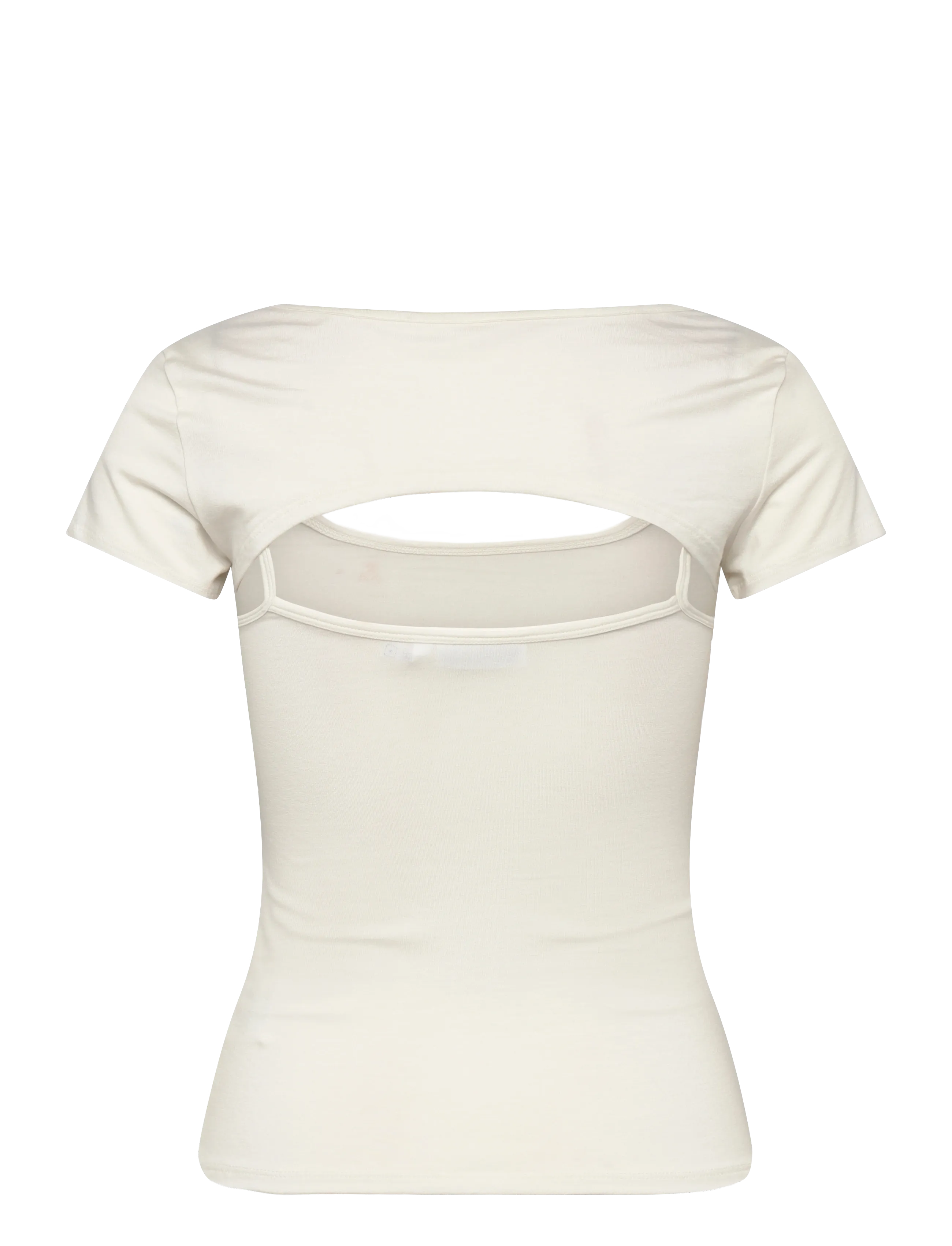 Weekday - Bolero Short Sleeve Top - t-shirts - off white - 1