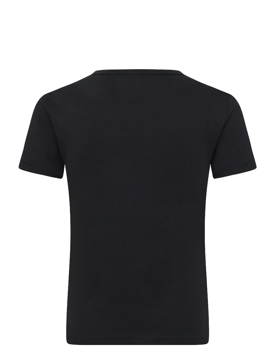 Weekday - Classic Rib T-shirt - kortermede t-skjorter - black - 1