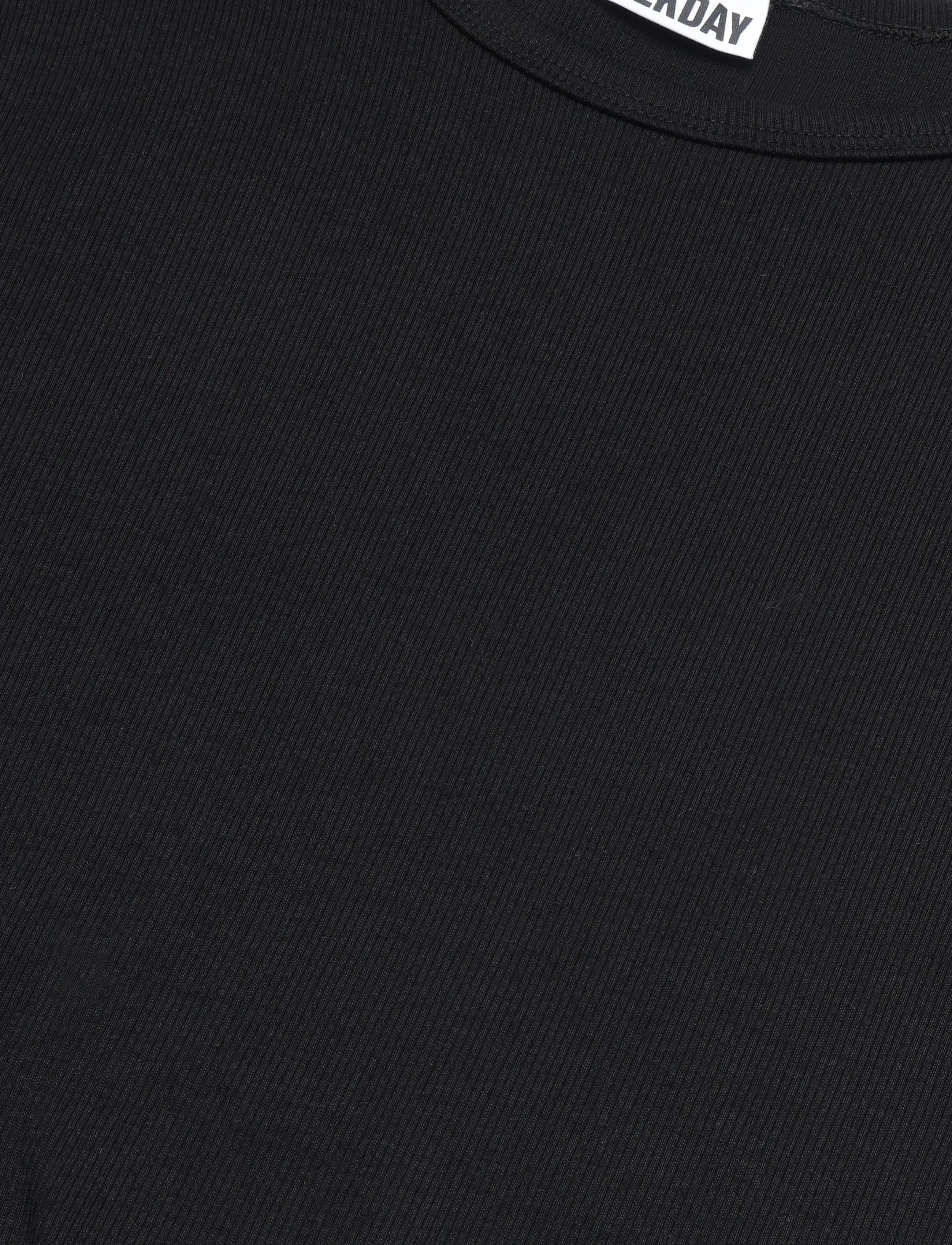 Weekday - Classic Rib T-shirt - kortärmade t-shirts - black - 2