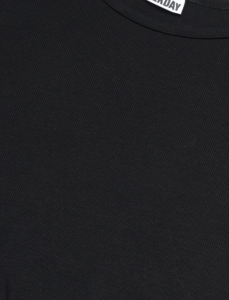 Weekday - Classic Rib T-shirt - kortermede t-skjorter - black - 2
