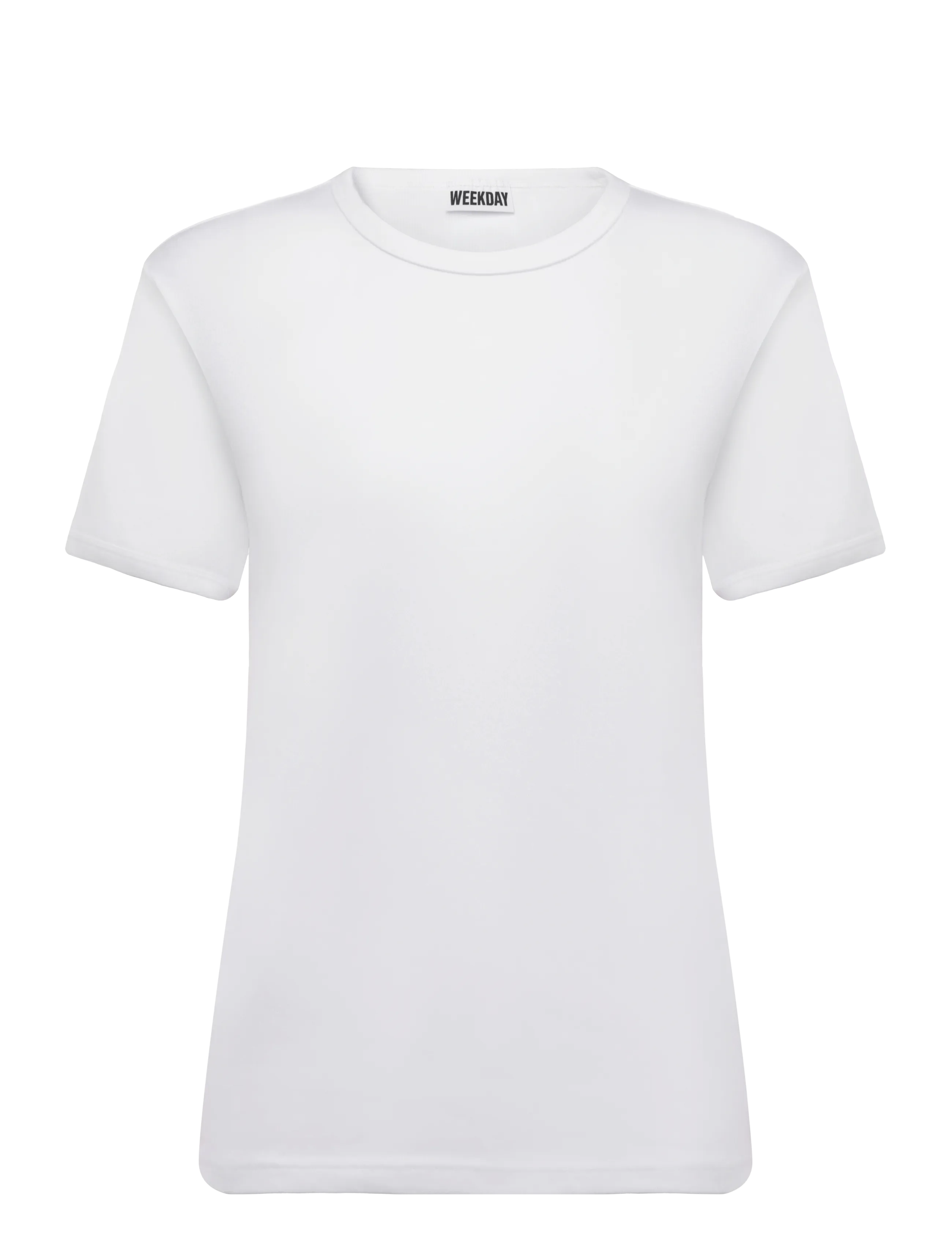 Weekday Classic Rib T-shirt - Inspiration - WHITE / white