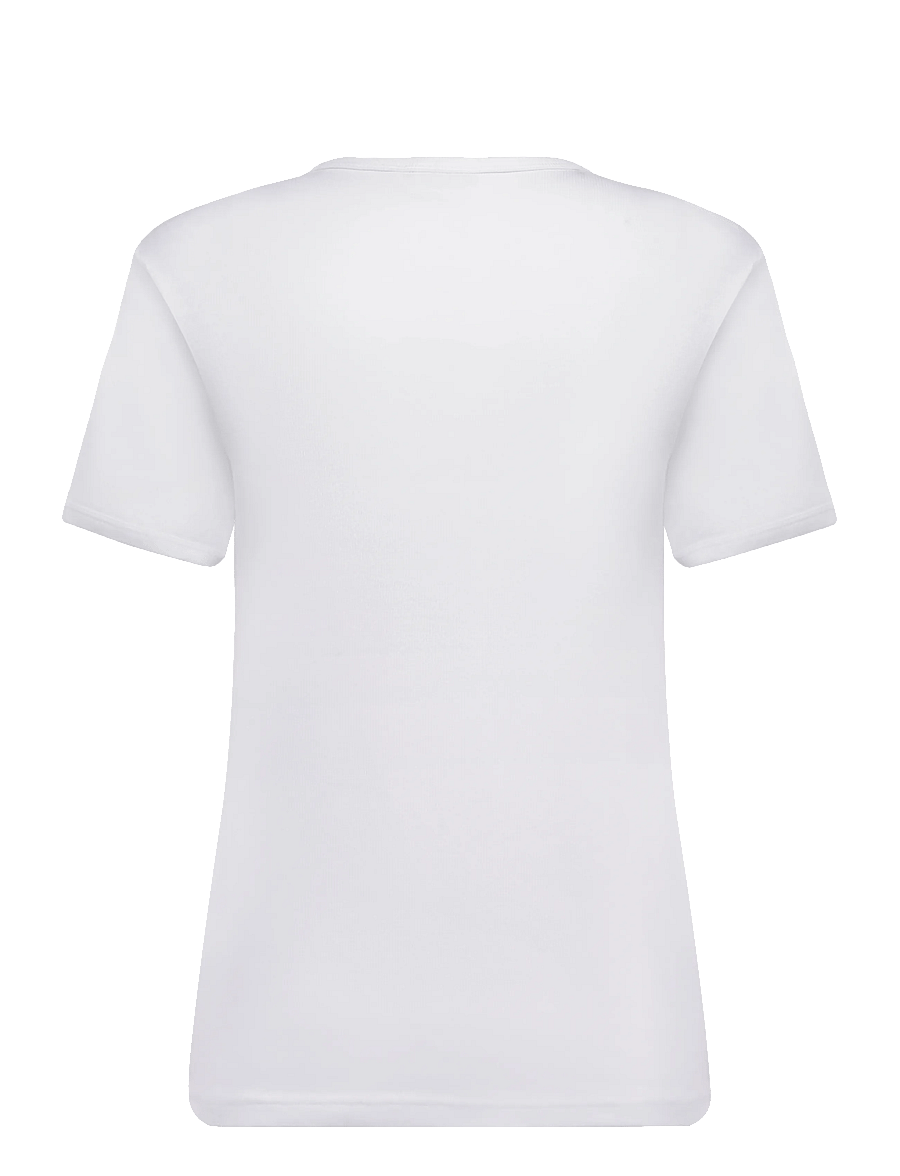 Weekday - Classic Rib T-shirt - kortärmade t-shirts - white - 1