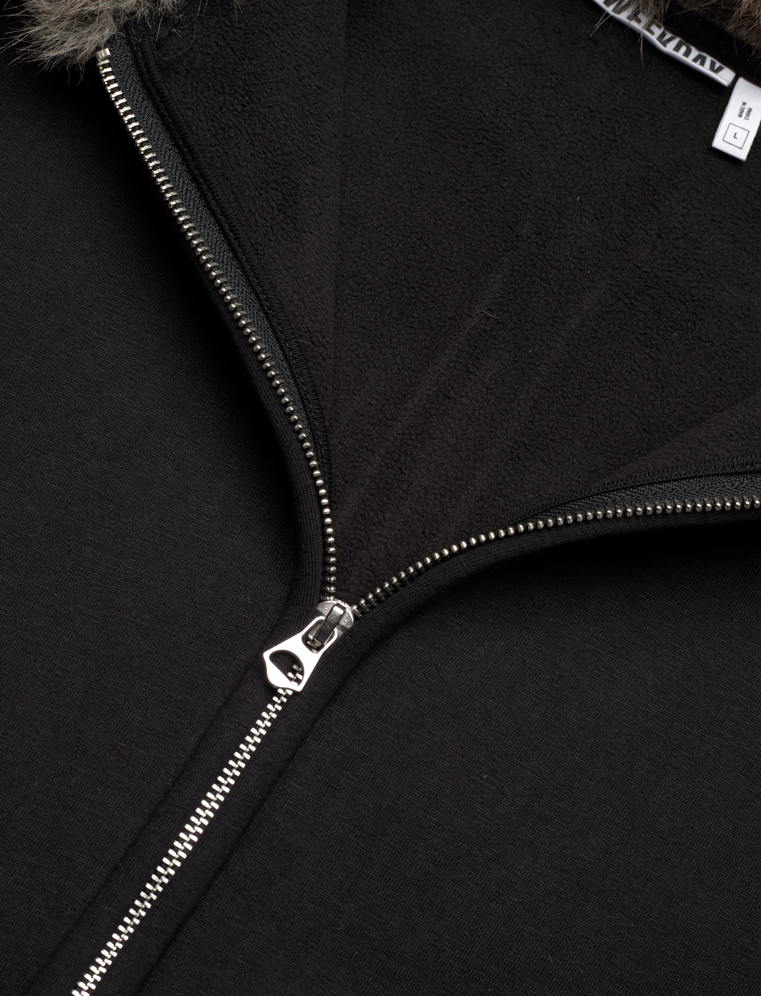 Weekday - Sammy Scuba Bonded Zip-Hoodie - winterjacken - black - 2